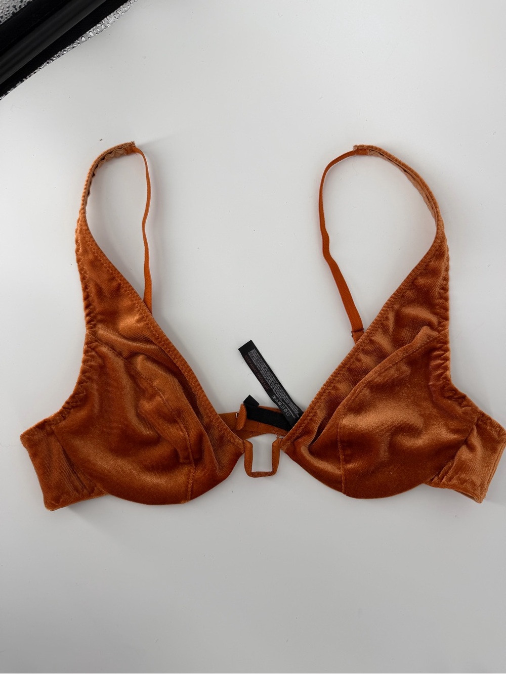 Urban Outfitters Out From Under Velvet Underwire Bra Bralette Rust Orange M⁠ New